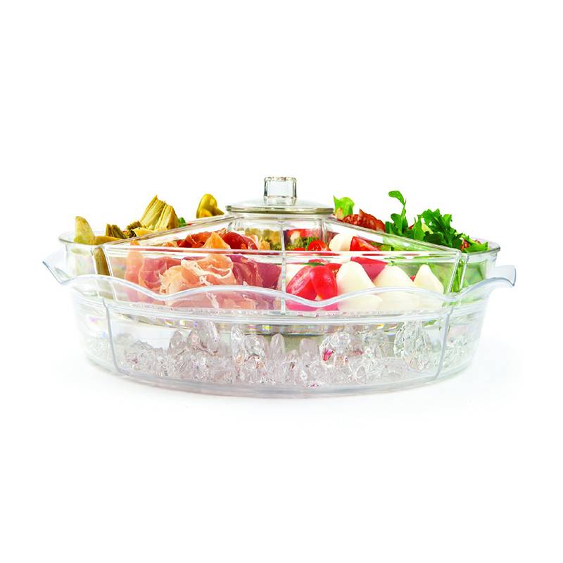 Food Serving Plate Divided Seafood Platter Plastic Vegetable Tray