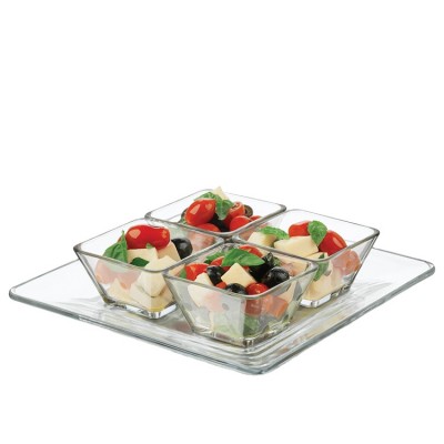 Wholesale Custom Shaped Plastic Acrylic Serving Tray Square Snack Dish